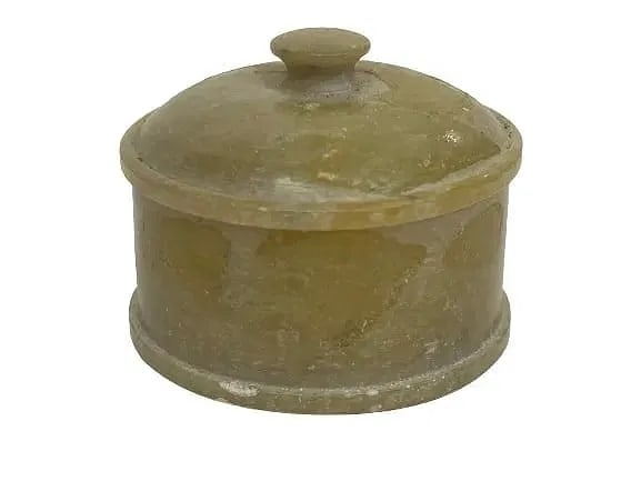 Small Chinese Round Jade trinket box with cover (1 of 10)