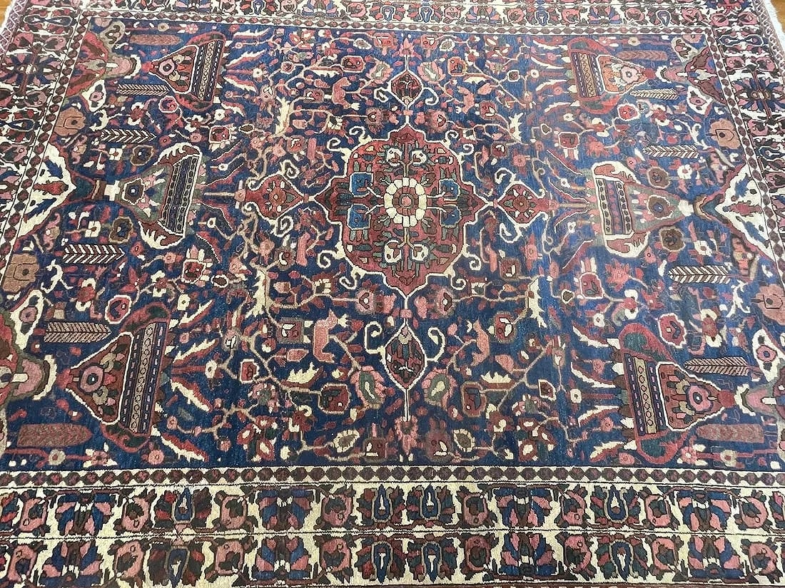 Old Persian Bakhtiari tribal handwoven wool rug