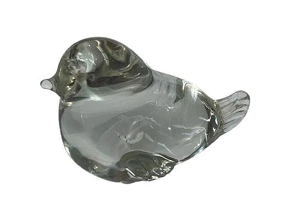 A Glass decorative small bird paperweight: A Glass decorative small bird perhaps a paperweight measuring about 2 1/2 inches long. A cute glass bird.