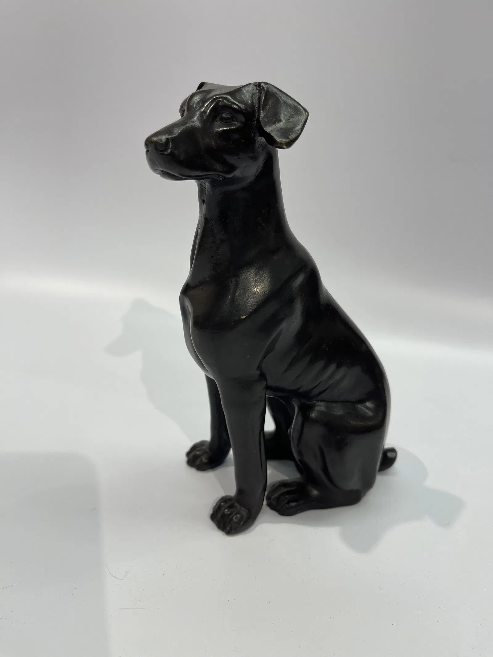 A bronze sitting Dog statue - 13