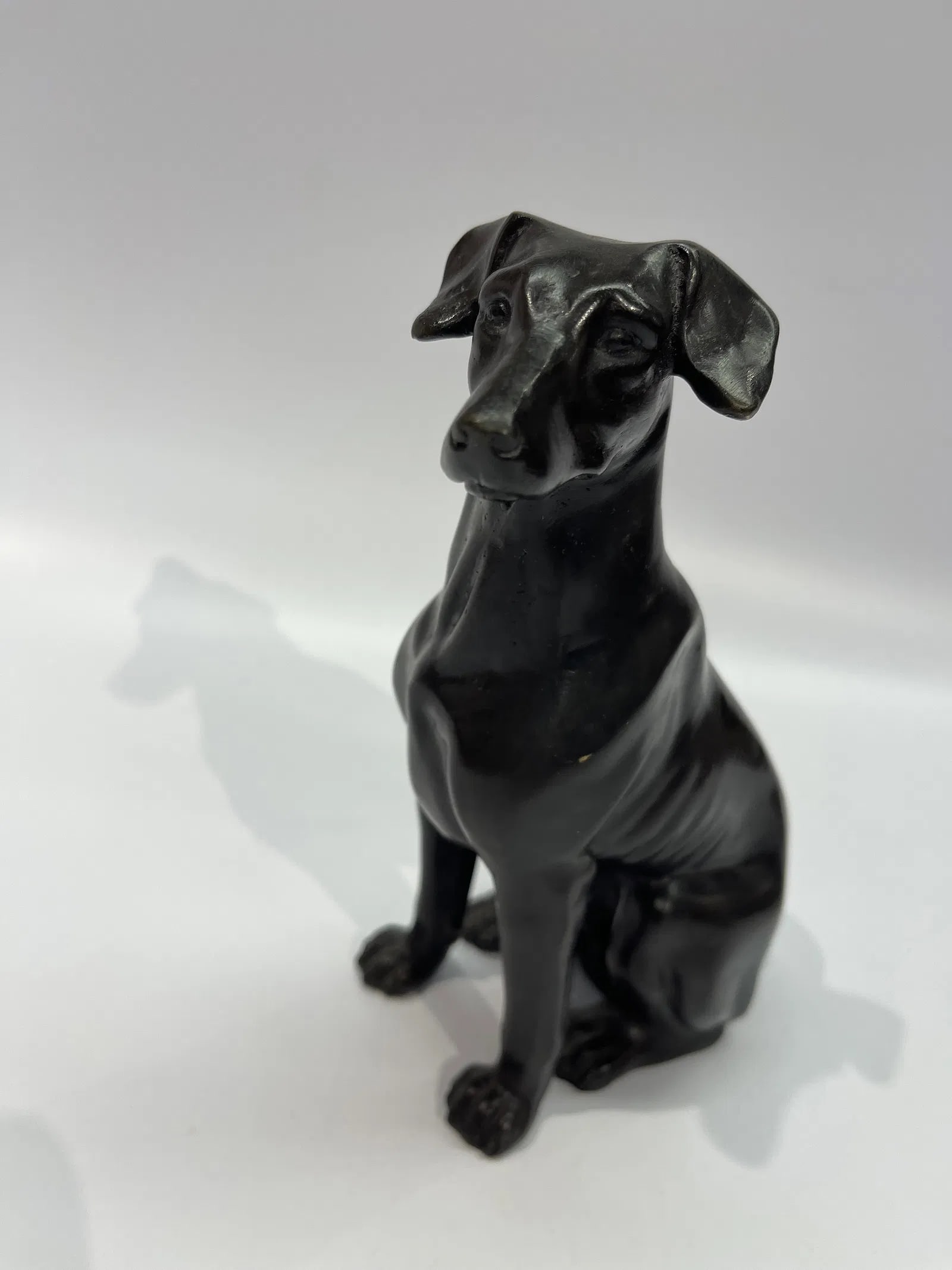 A bronze sitting Dog statue - 2