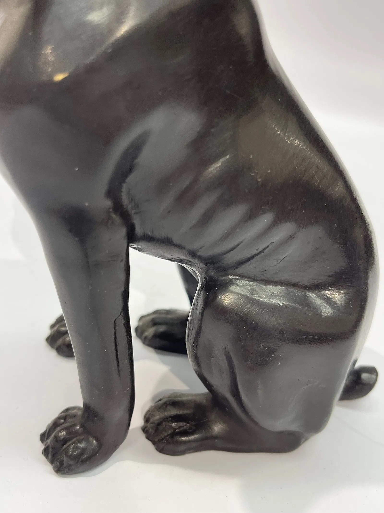 A bronze sitting Dog statue - 6