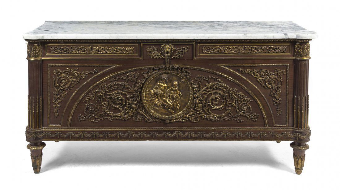 A French gilt-bronze mounted mahogany commode (1 of 10)