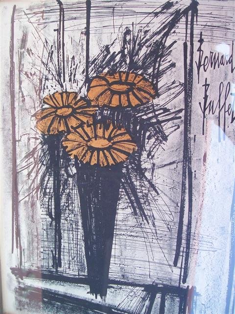 A small Bernard Buffet Flowers lithograph (1 of 9)