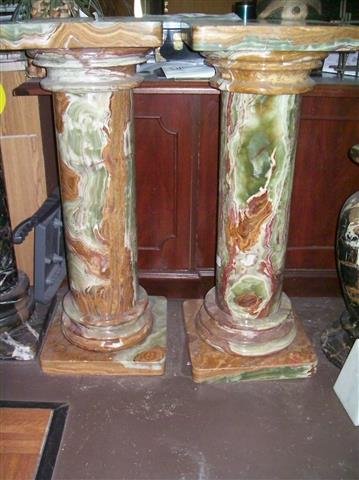 A Magnificent Pair of Onyx Marble Pedestals 36" (1 of 9)