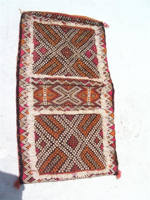 Antique Persian Kurdish Saddle Bag wall Hanging 14x25 (1 of 7)