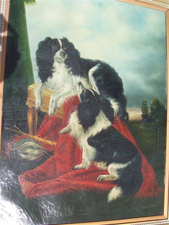 Large oil on canvas painting signed Howard Rogers (1 of 10)