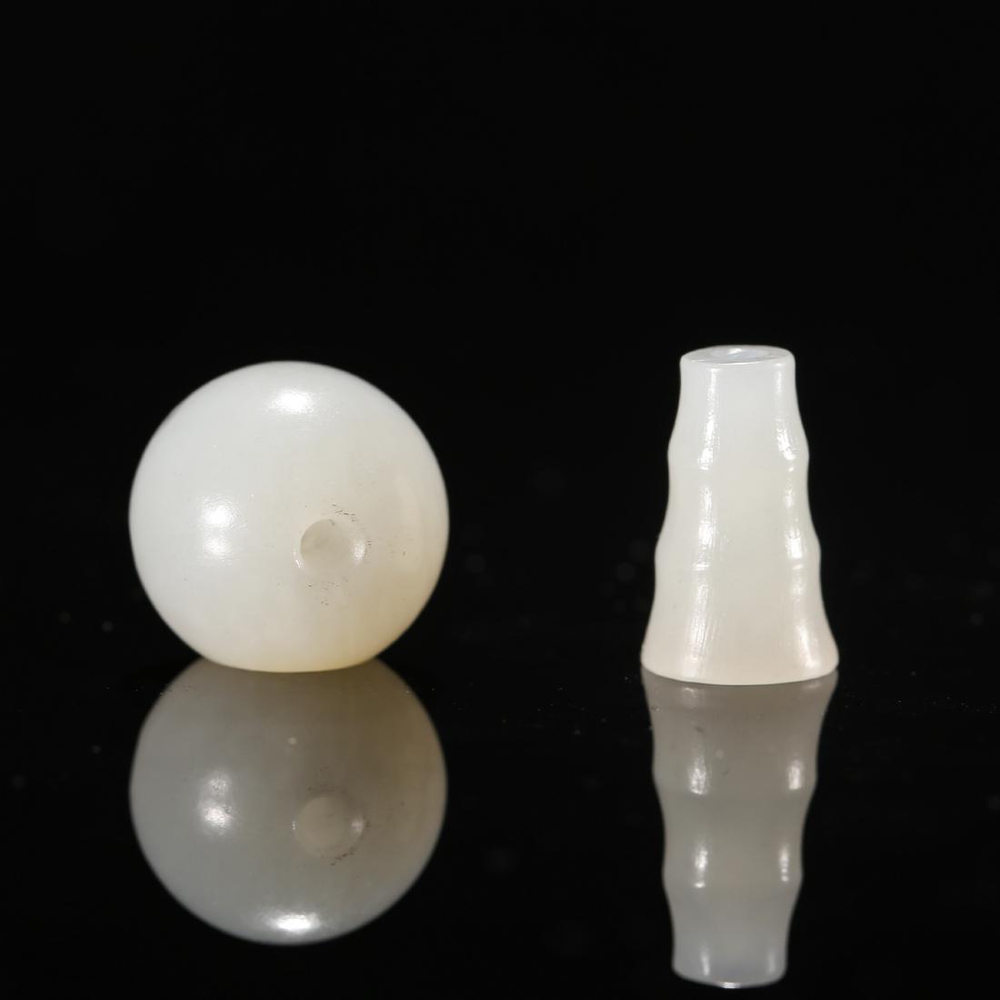 TWO CHINESE WHITE JADE BEADS (1 of 4)