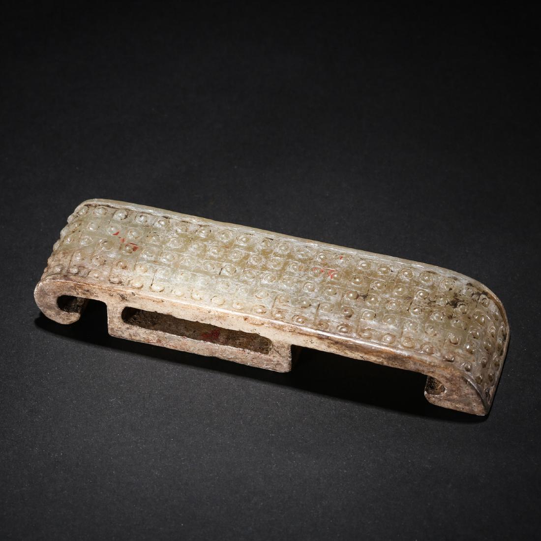 CHINESE JADE CARVED SWORD BELT HOOK (1 of 14)