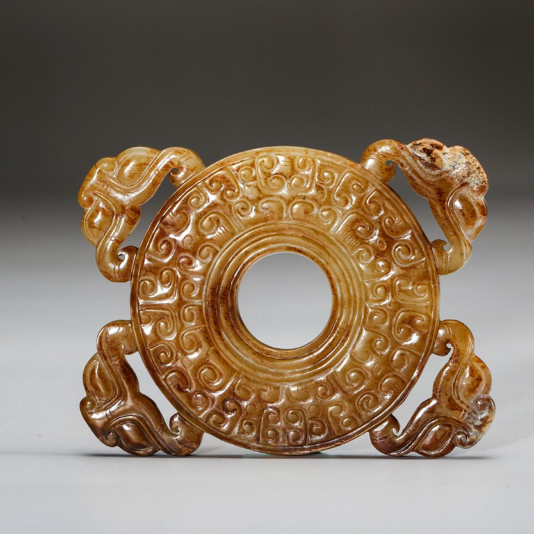 CHINESE ARCHAIC JADE BI DISK, HAN DYNASTY (1 of 10)