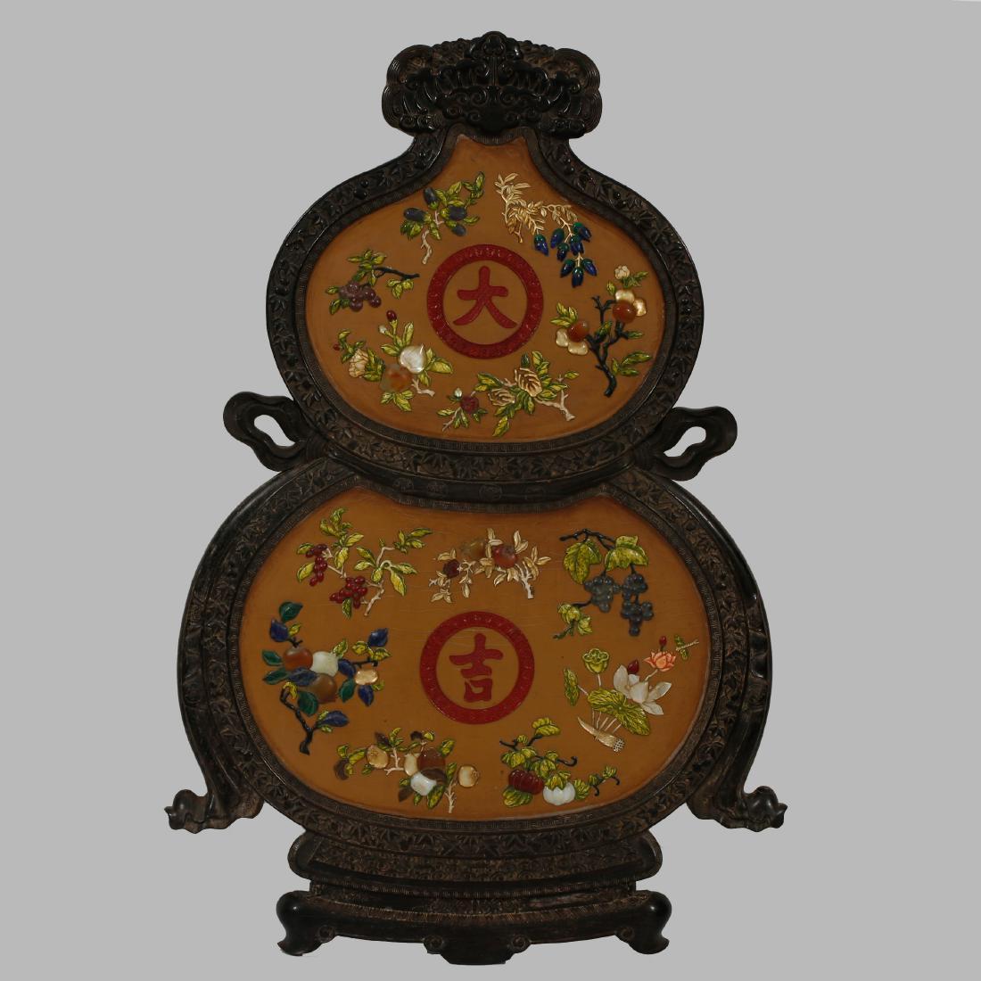 CHINESE ZITAN WOOD WALL PANEL (1 of 9)