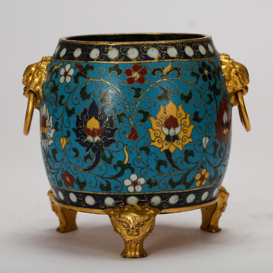 CHINESE CLOISONNE DRUM SHAPE CENSER (1 of 7)