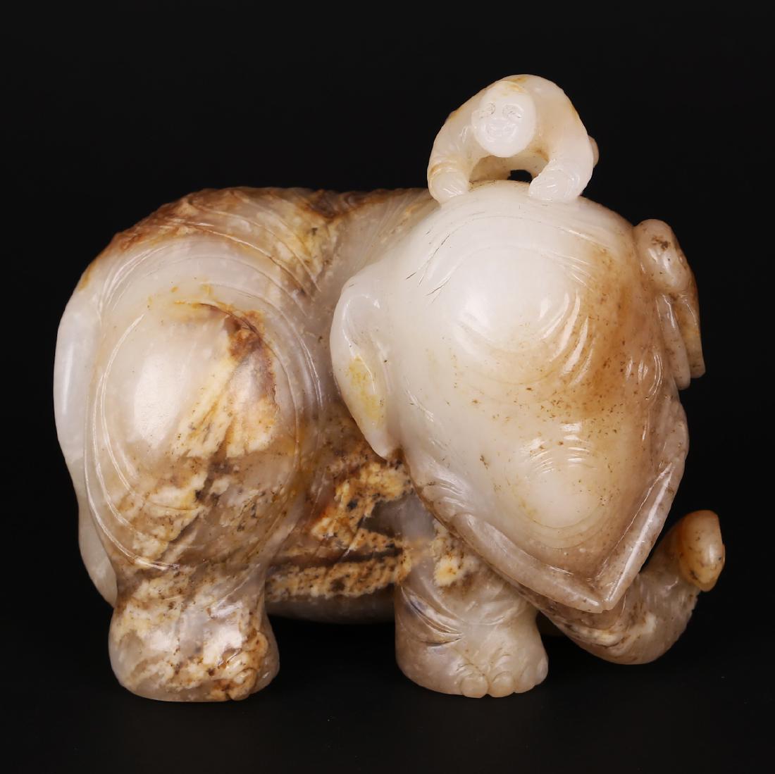 CHINESE JADE CARVED ELEPHANT (1 of 9)