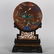 CHINESE MULTISTONE PLAQUE ON ROSEWOOD TABLE SCREEN