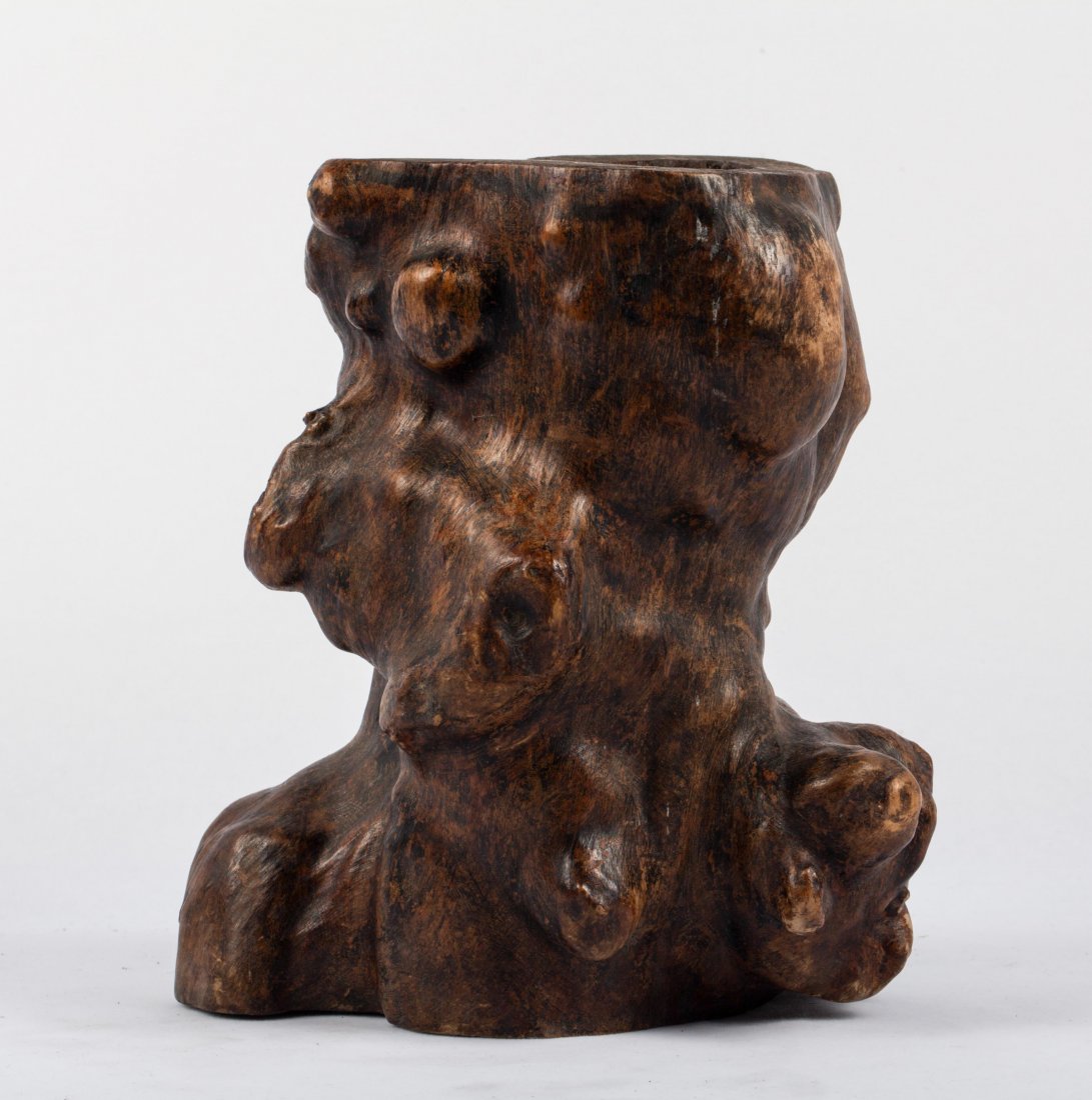 CHINESE HARDWOOD BRUSH POT (1 of 4)
