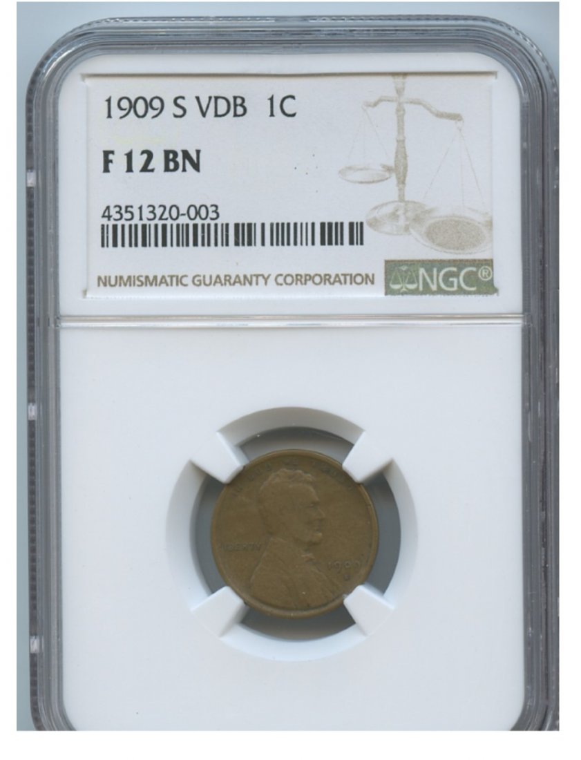 1909-S VDB 1C F12 BN NGC Lincoln Penny (1 of 2)