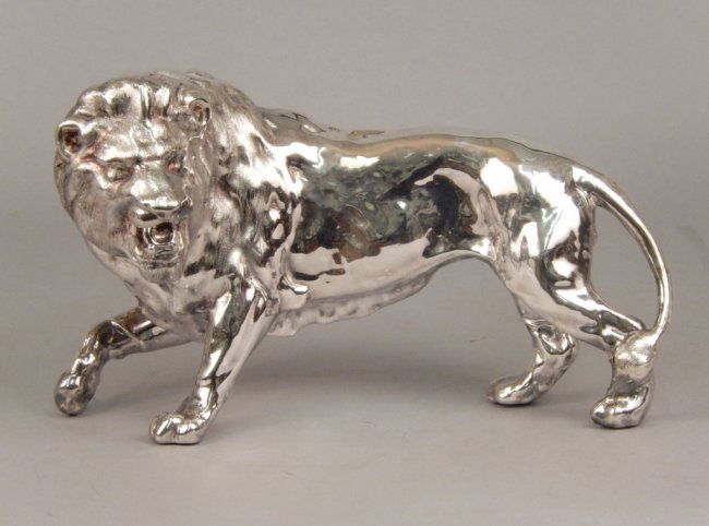 STERLING SILVER STANDING LION SCULPTURE MARKED 925 (1 of 3)