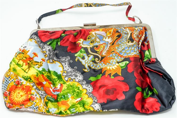DOLCE & GABBANA FAN AND DRAGON SILK EVENING BAG (1 of 5)