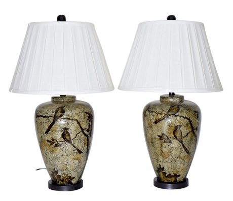 PAIR OF DECORATOR PORCELAIN LAMPS (1 of 6)