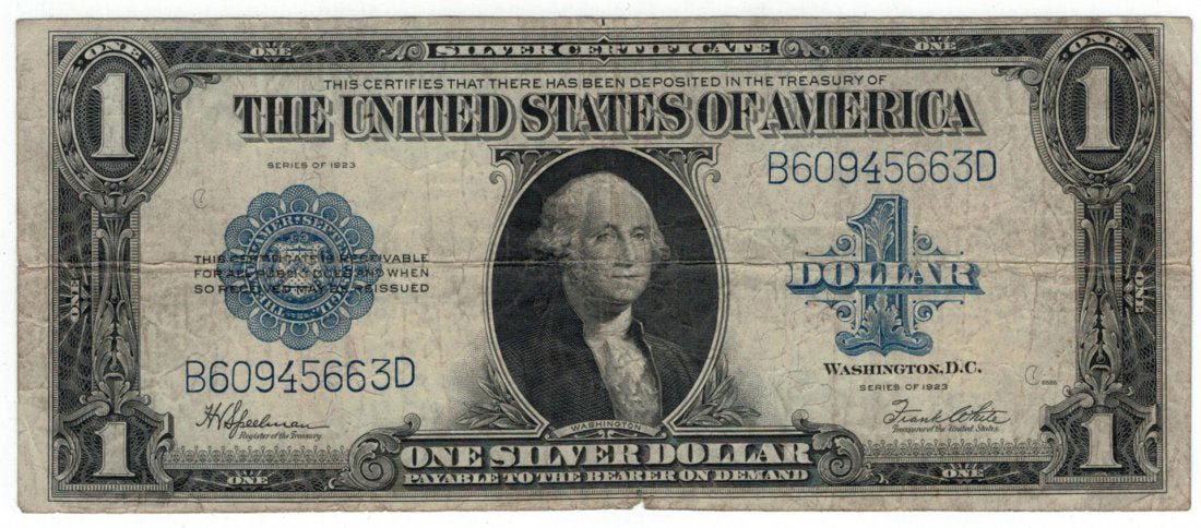 1923 SILVER DOLLAR CERTIFICATE (1 of 2)