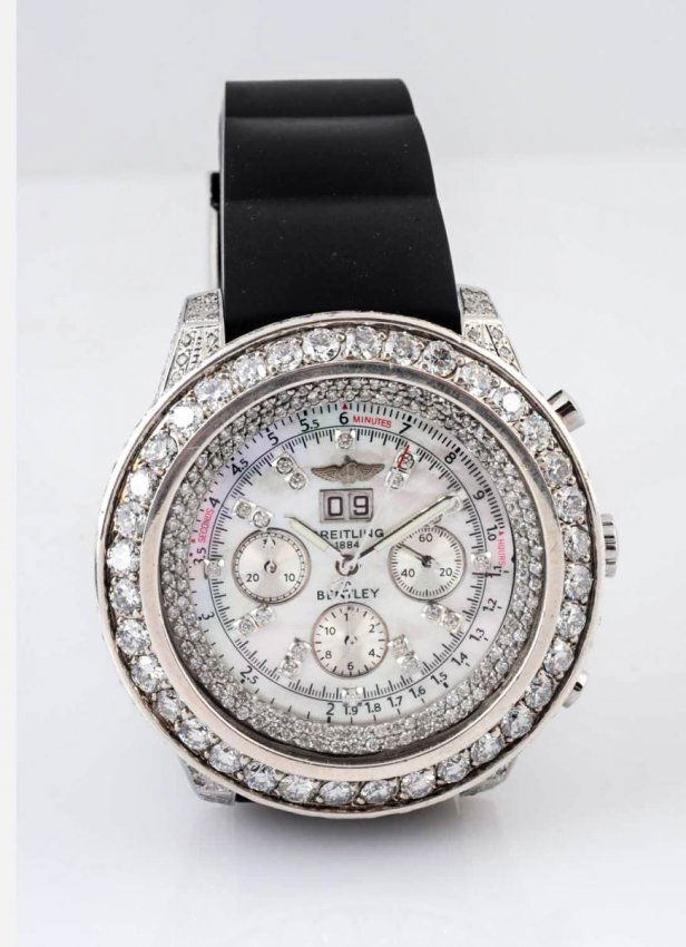 Breitling Bentley SS Chrono Watch 10.75cts Diamond (1 of 6)