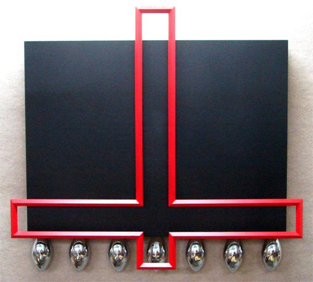 "End of Season" Sculpture by Robert Longo: "End of Season" by Robert Longo Sculpture, 1989. Published by Editions Schellmann, Munich in an edition of 11 sculptures. END OF THE SEASON, 1989, black painted wood field with red metal goal and seve