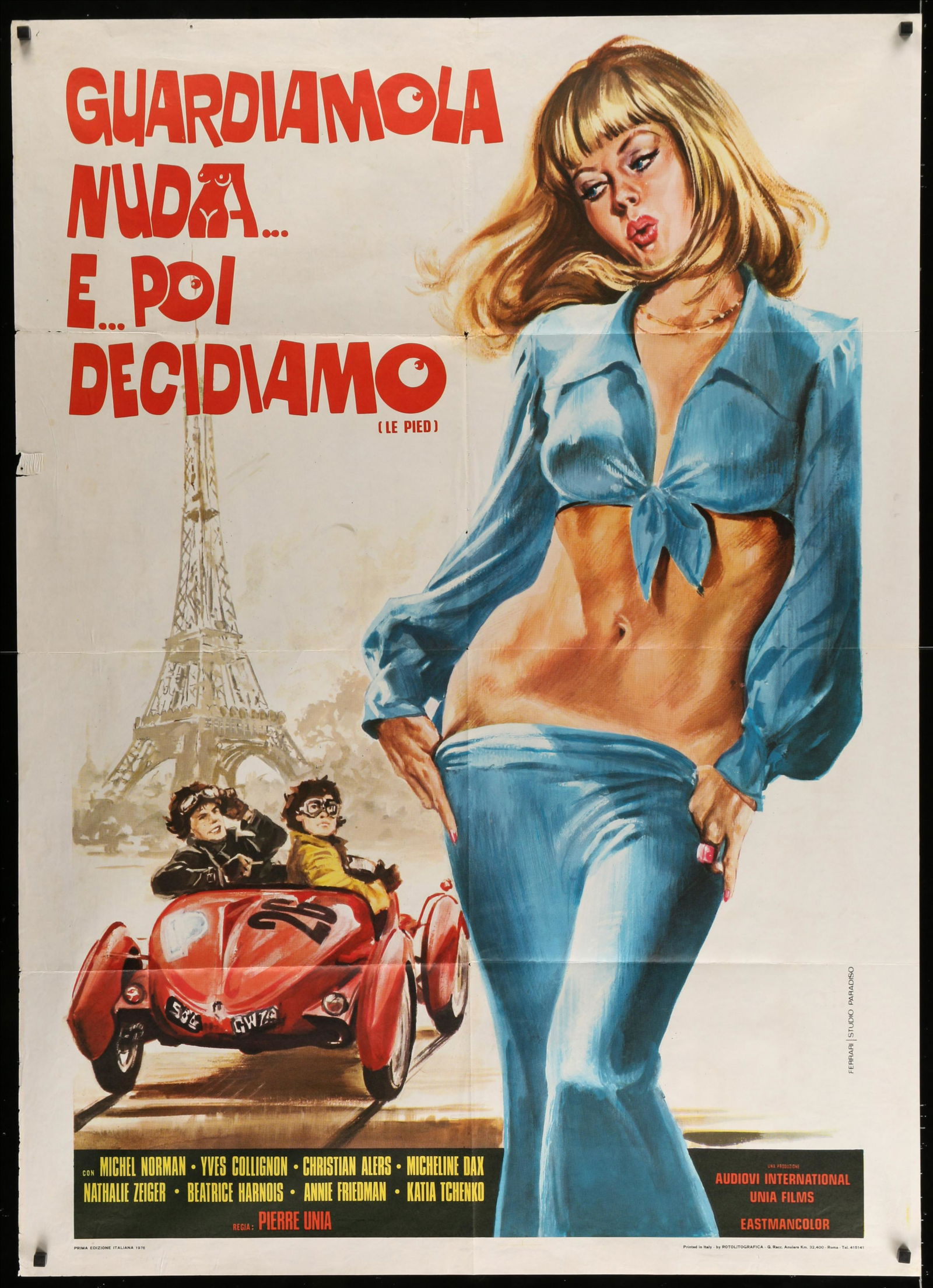 FLAT OUT, Italian Movie Poster Eiffel Tower, 1976 (1 of 1)