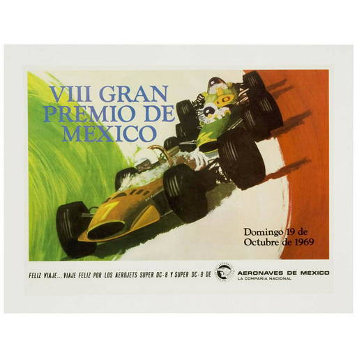 Gran Premio De 1969 Mexico Formula One Vintage Original