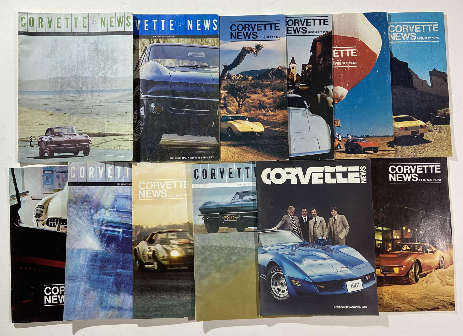 Vintage Corvette News factory magazines, 1970’s, (12) (1 of 2)