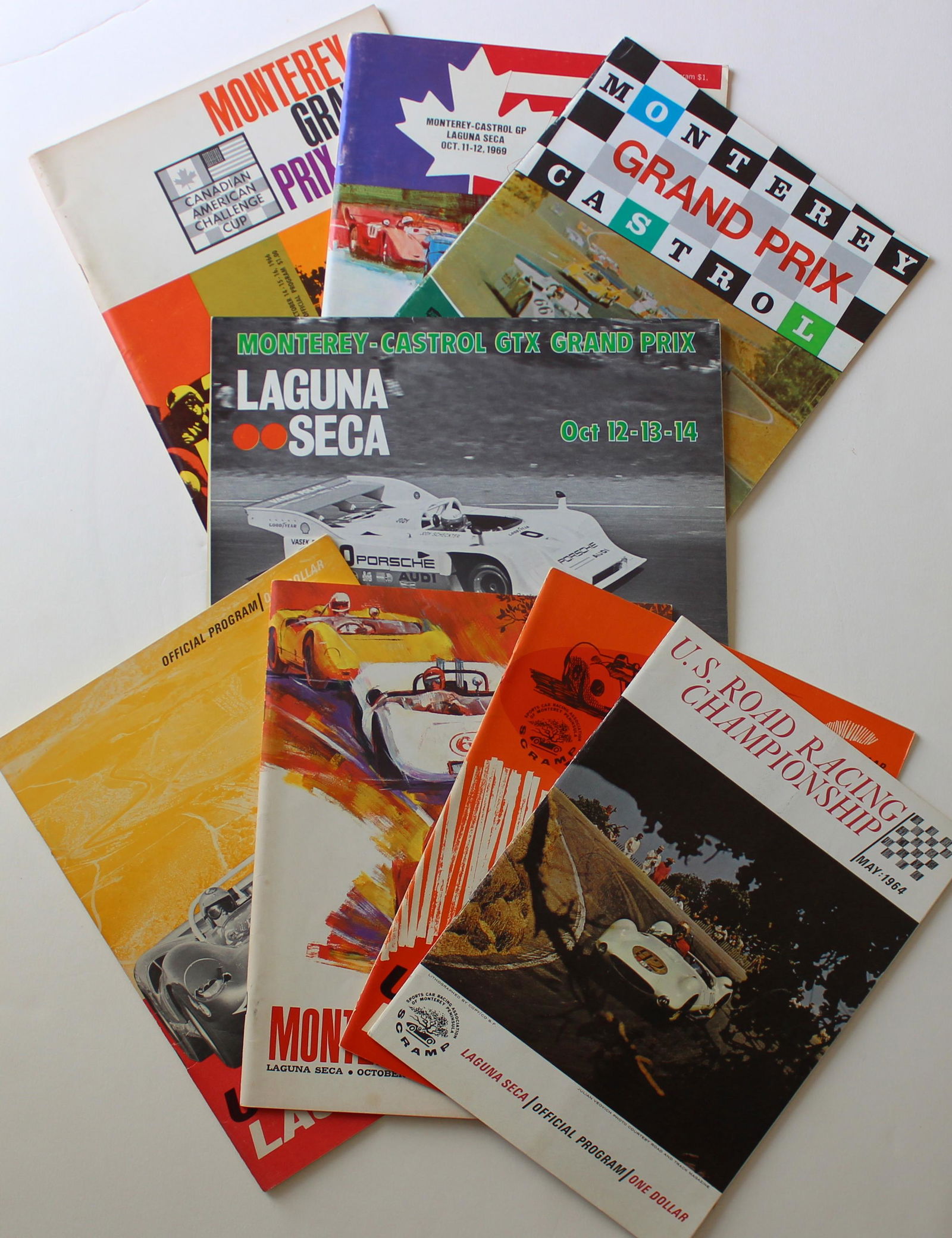 Laguna Seca Can Am + USRRC Race Program SET of 8 (1 of 3)
