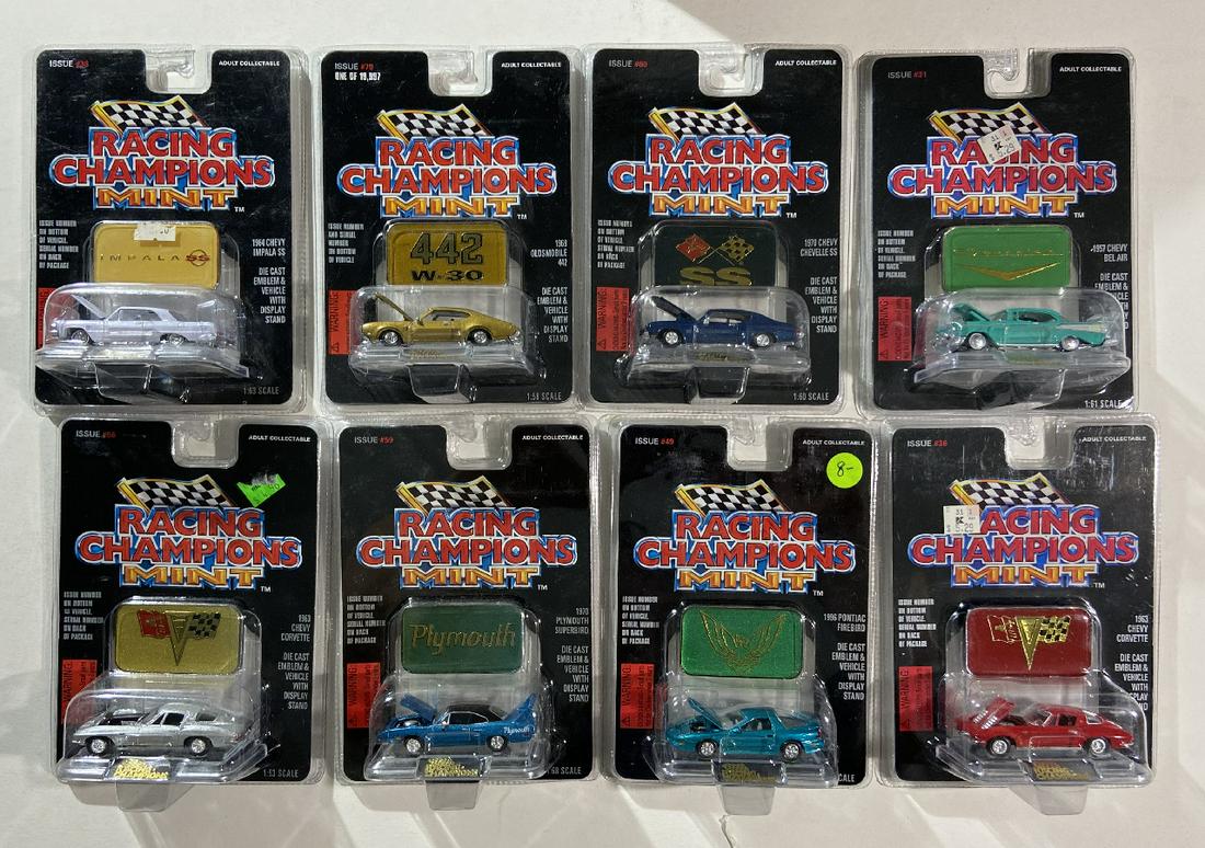 Racing Champions Mint, Oldsmobile 442, Chevrolet: Racing Champions Mint, Oldsmobile 442, Chevrolet Impala, SS, Corvette Plymouth, Firebird (8), Original American Dealership item from the Art Gould Collection at no reserve.