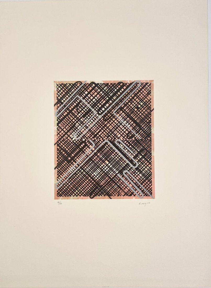 Ed Moses. “Shago, #6”, 1989, lithographic print: Ed Moses. â€œShago, #6”, 1989, A hand printed lithographic print measuring 30” x 22â€™ while the image you see is just the image and does not include the bigger borders. A signed