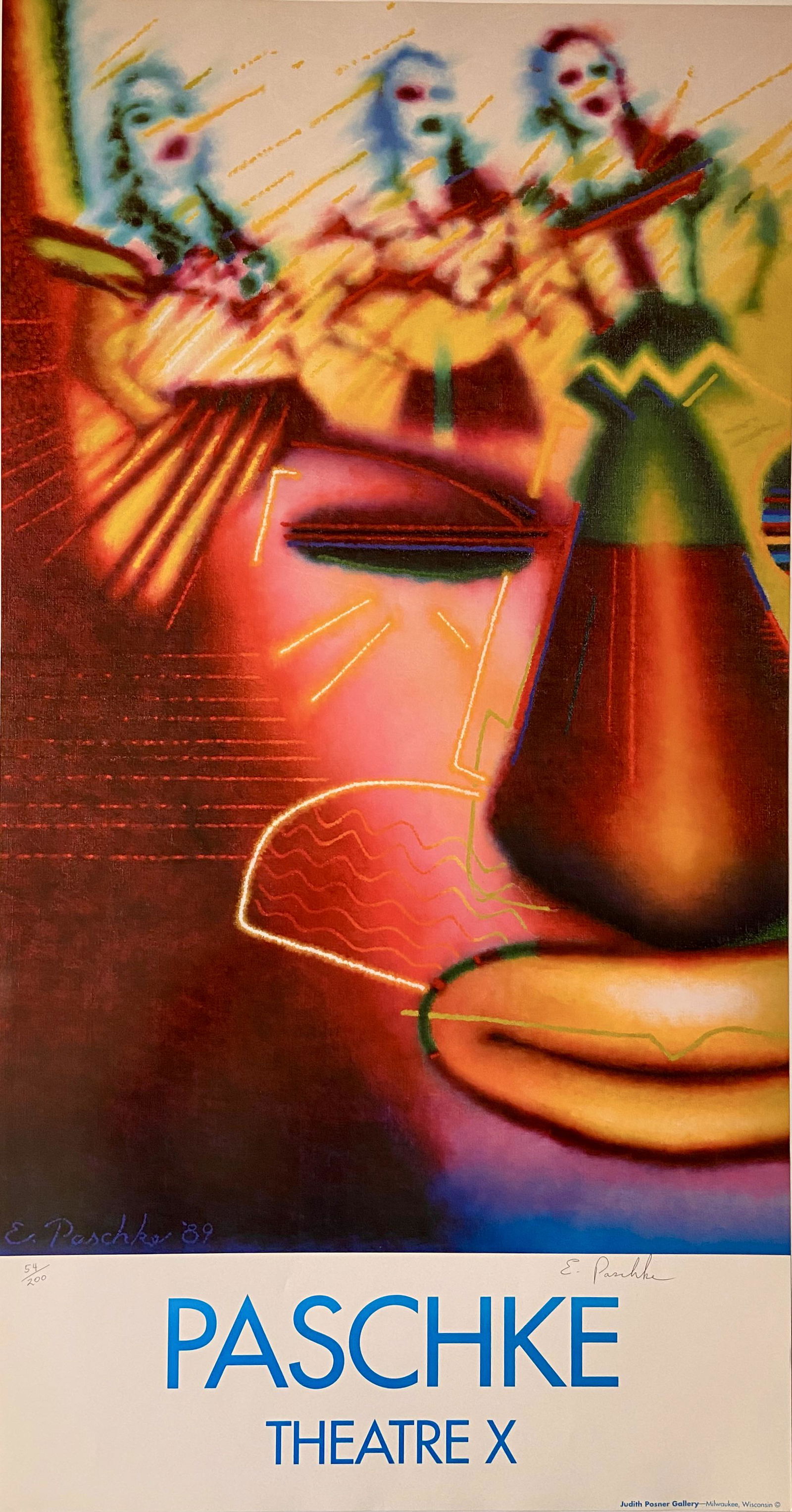 Ed Paschke, Theatre X, Rare Signed-Numbered Print (1 of 4)