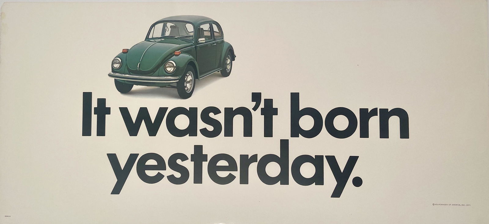 VW (Green) -Billboard Prototype Sample Poster, 1972 (1 of 3)