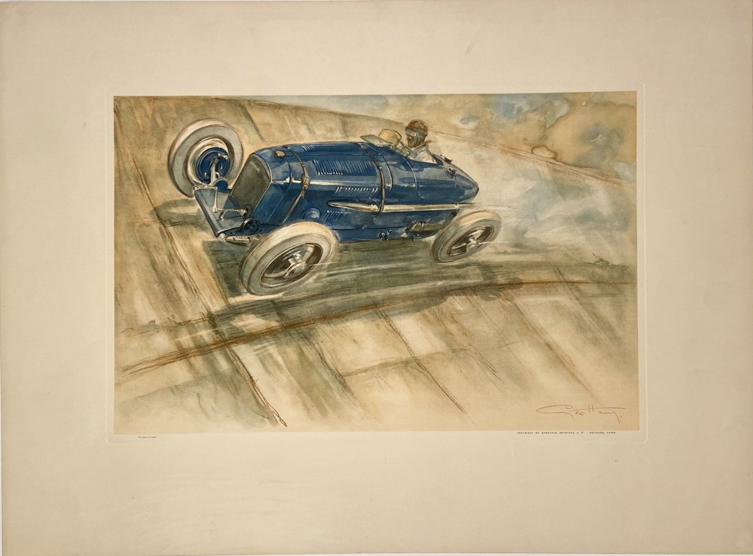 Geo Ham , Amilcar on the banking at Montlhery, 1940â€™s (1 of 3)