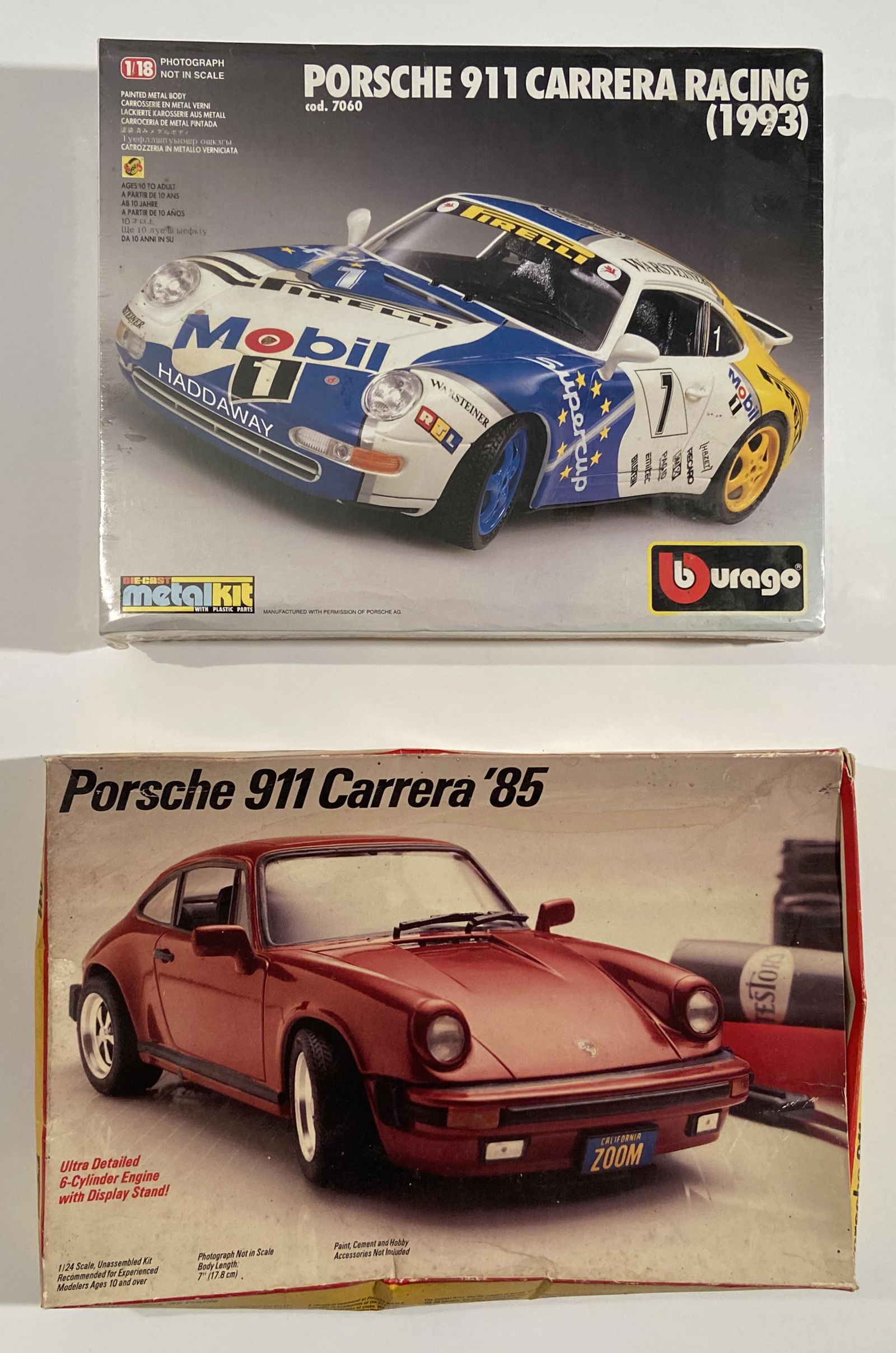 Two large format Porsche models , Porsche 911 Carrera, 85â€™, and 911 Carrera Racing, 93, one a (1 of 2)