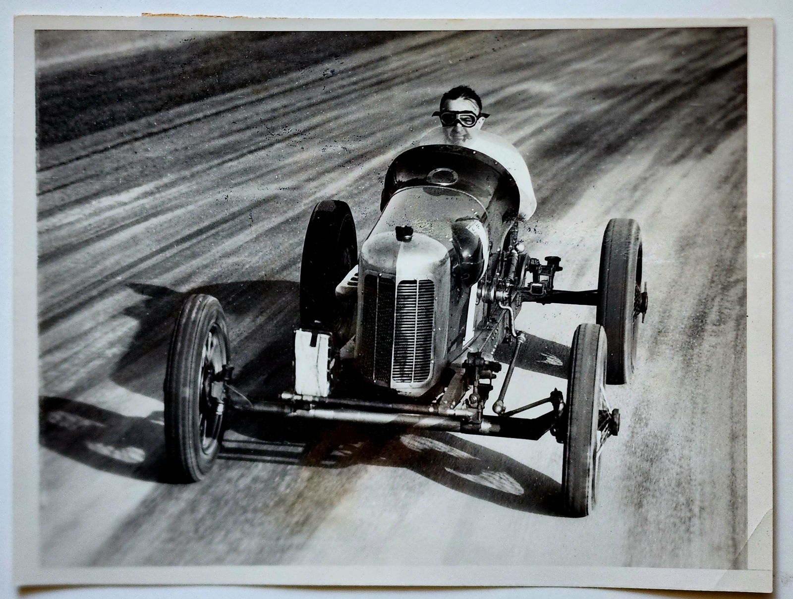 Barney Oldfield at Ascot in an Harry Miller racing car vintage photo (1 of 2)