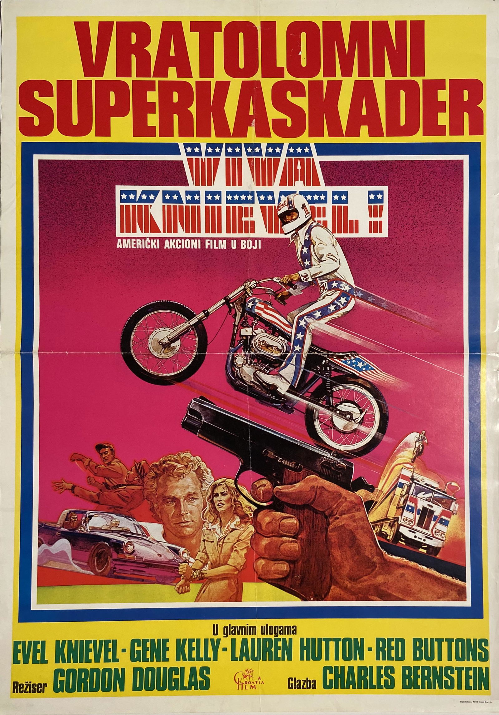 VIVA KNIEVEL Yugoslavian Poster,  Evel Knievel  (1 of 1)