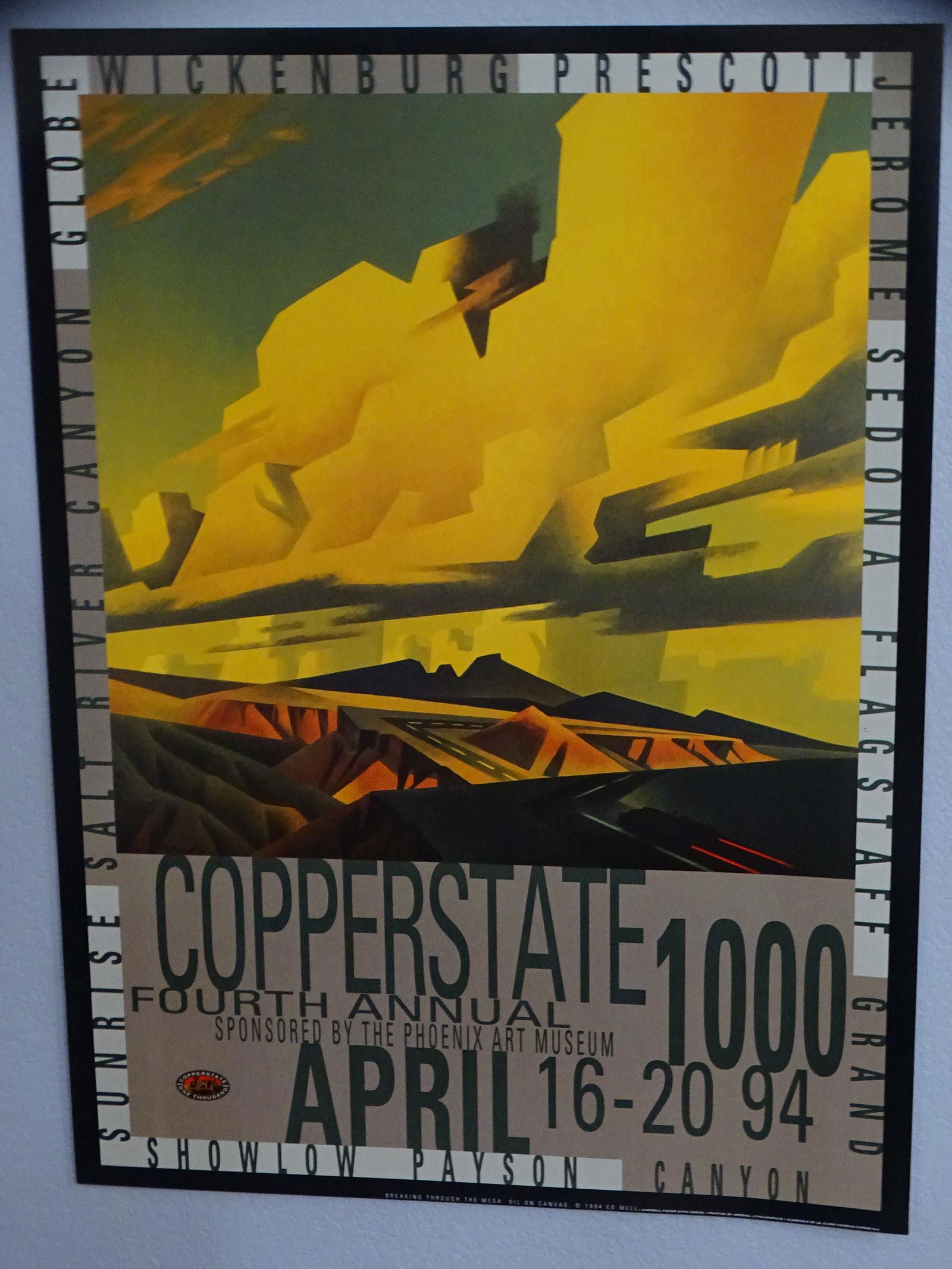 1994 Copperstate 1000 event poster, RARE by Ed Mell: 1994 Copperstate 1000 event poster measuring 33 x 24 inches, RARE by Ed Mell Never framed