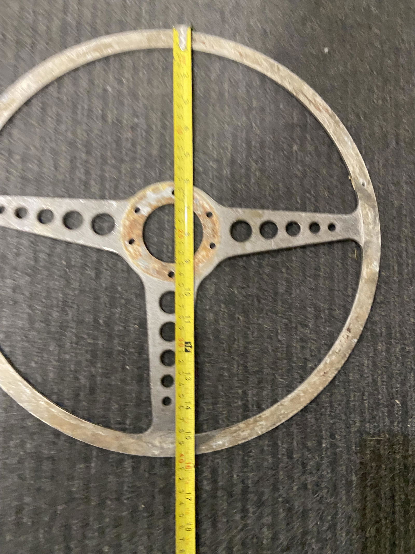 Original metal Shelby Cobra Steering Wheel 1960s: Original metal Shelby Cobra Steering Wheel 1960s measuring 15.5 inches in diameter