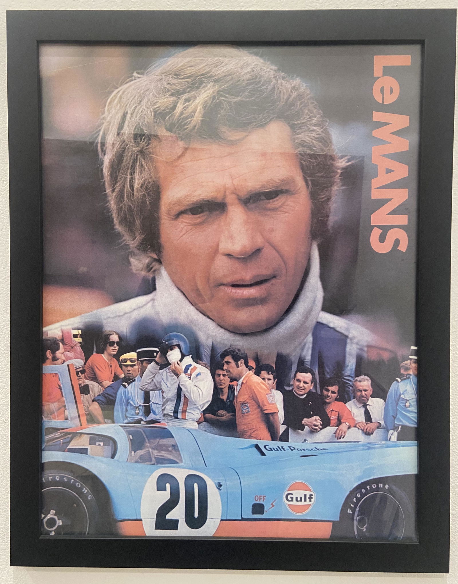 Le Mans Steve McQueen Gulf Oil Promotion Poster Framed (1 of 1)