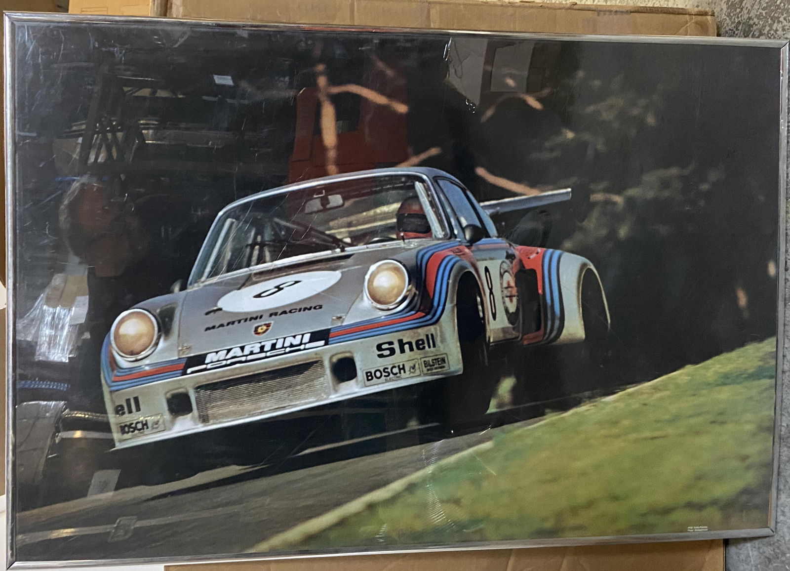 Martini Porsche 935 flying  in the air vintage poster (1 of 1)