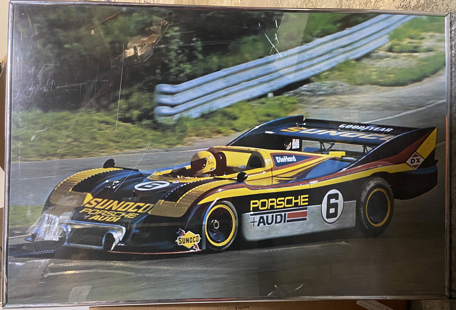 Mark Donahue Sunoco Porsche Vintage Race Poster Rare (1 of 1)