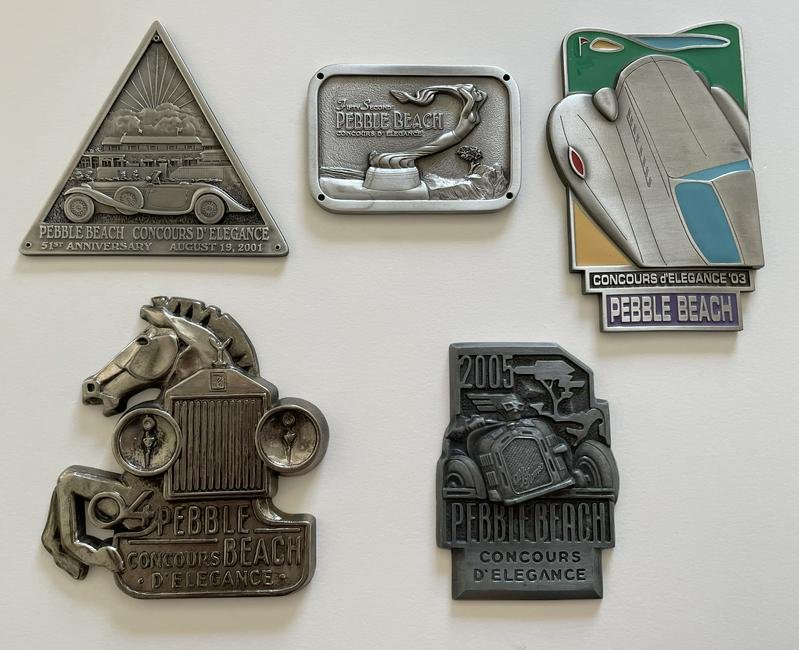 Pebble Beach Concours Badge Medallion Collection 2001 - 2019 (1 of 4)