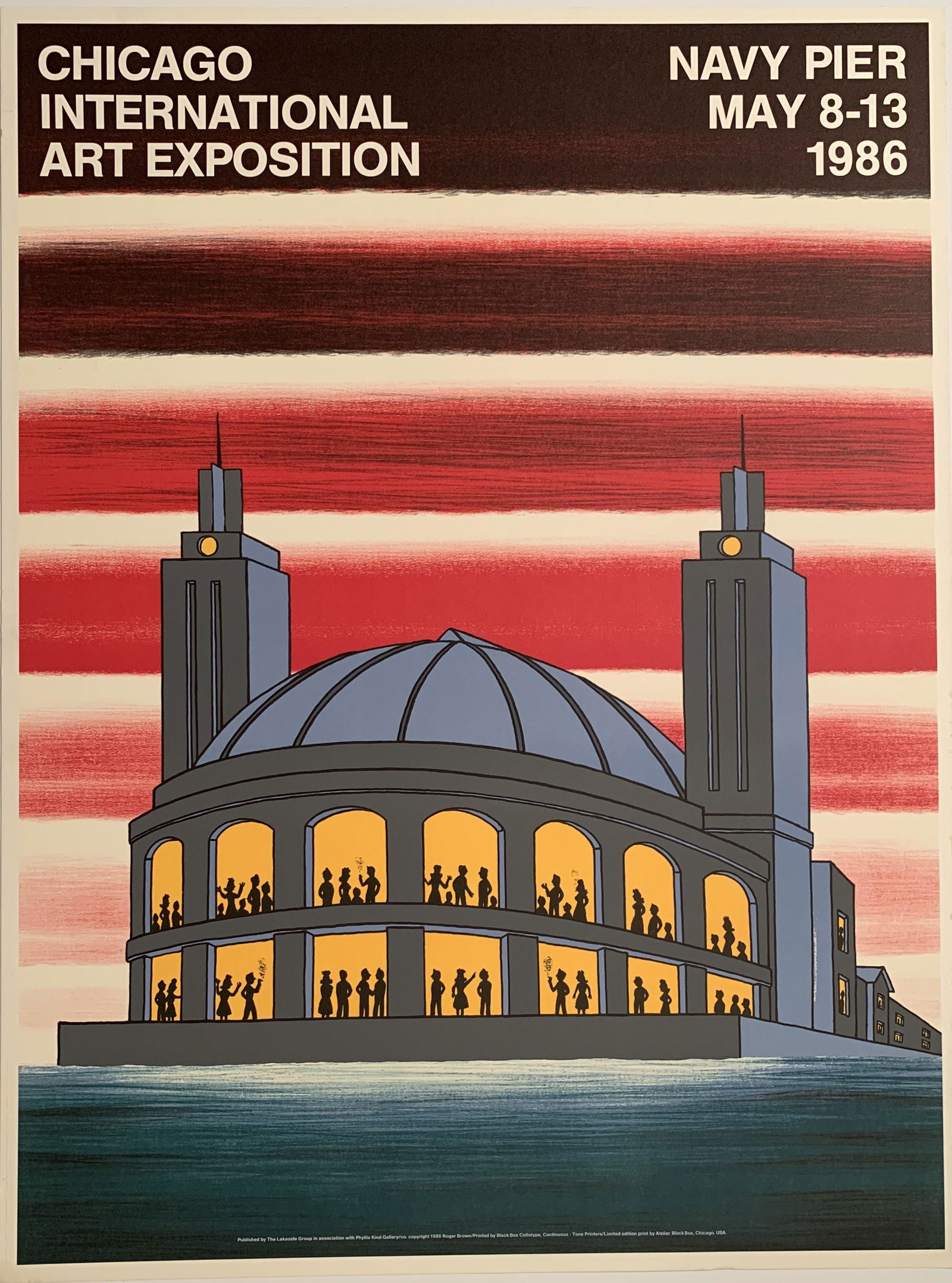 Roger Brown Chicago International Art Exposition, Navy Pier, Print, Gallery Poster: Roger Brown Chicago International Art Exposition, Navy Pier, May 8-13 Print, Gallery Poster 1981 measuring 36 x 27 inches printed on thick gallery quality paper Printed by Continuous Tone printing fro
