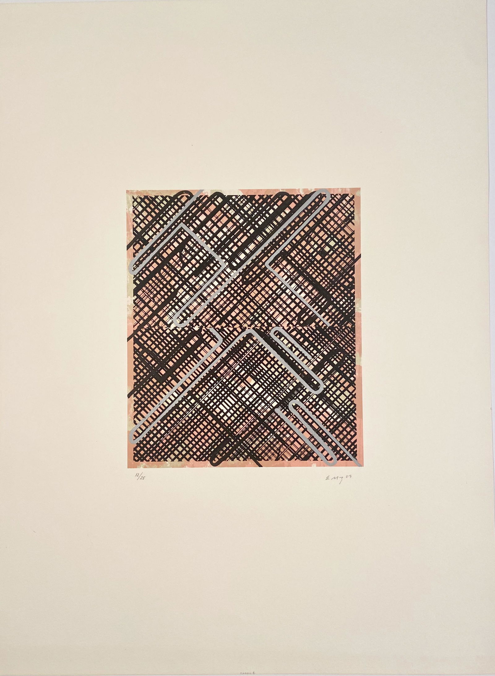 Ed Moses. Shago, #6? 1989, lithographic print: Ed Moses. Shago, #6, 1989, A hand printed lithographic print measuring 30 x 22 inches while the image you see is just the image and does not include the bigger borders. A signed and numbered small edi