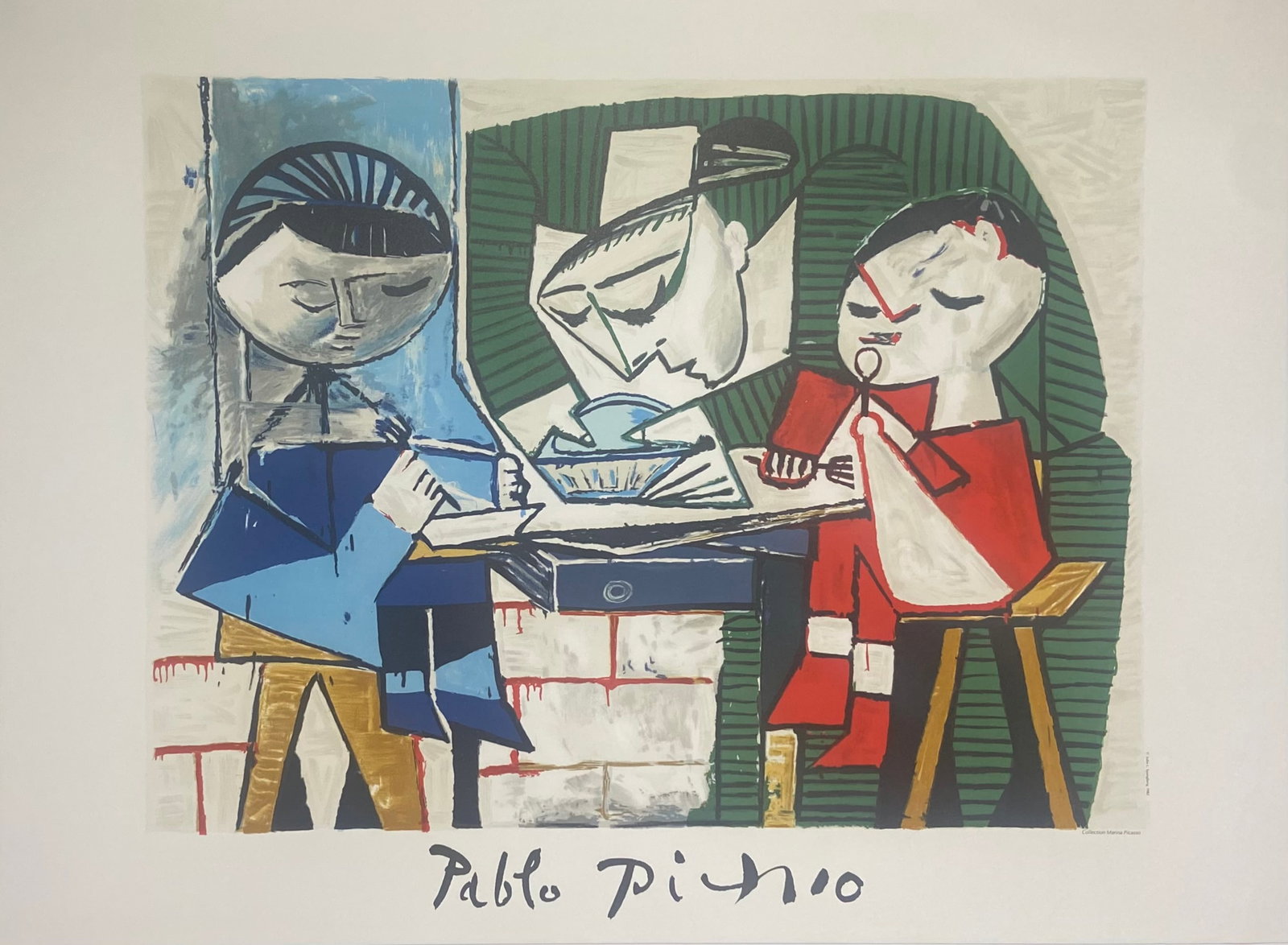 Pablo Picasso , Title "Untitled, Three children eating at the table" from the Marina Picasso Poster (1 of 1)