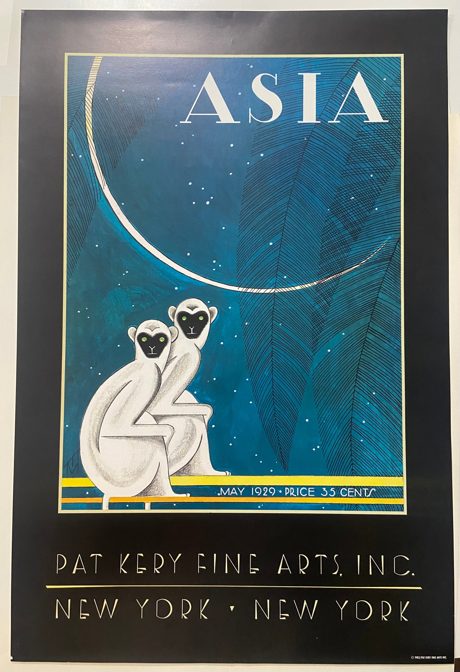 Rare Asian Arts Art Deco Poster, 1993 Pat Kerry Fine Arts Monkey: Rare Asian Arts Art Deco Poster, 1993 Pat Kerry Fine Arts Monkey Measures 33 x 22 inches