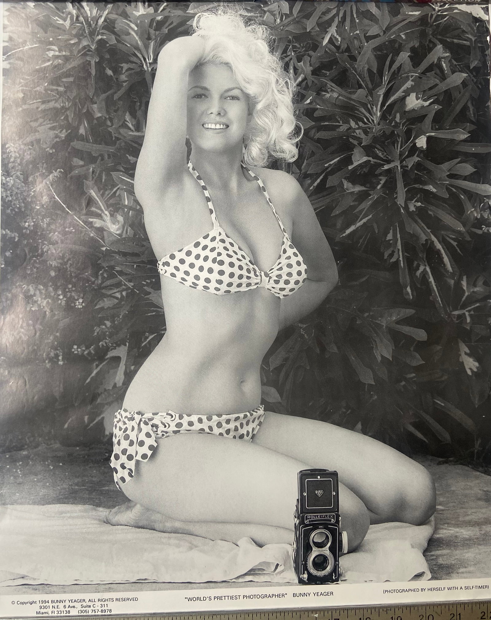 Bunny Yeager World's Prettiest Photographer Vintage Pin Up Poster Bikini Beach: Bunny Yeager World's Prettiest Photographer Vintage Pin Up Poster Bikini Beach Measures 20" x 16"