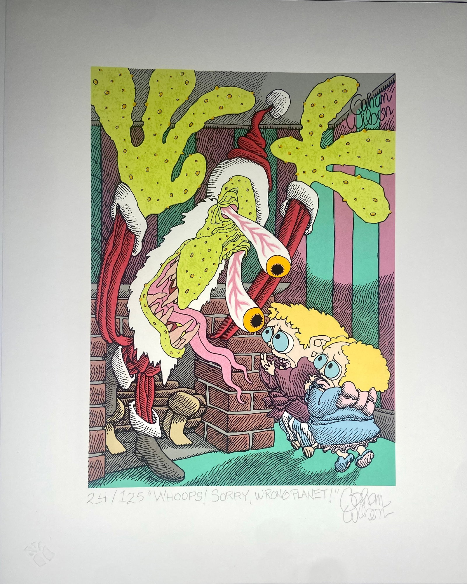 Gahan Wilson Rare Signed and Numbered Hand Printed Silkscreen Print BEYOND RARE (1 of 1)